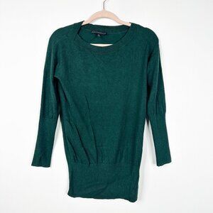 2/$30 White House Black Market Blouson Sweater Dress Pullover Jade XS #A0736